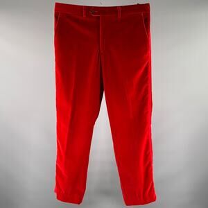 ETRO Size 36 Red Velvet Tuxedo Dress Pants